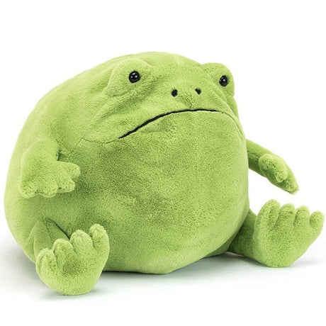 Mała zielona maskotka żaba Jellycat Ricky Rain Frog 30 cm, idealny pluszak do przytulania i zabawy dla dzieci.
