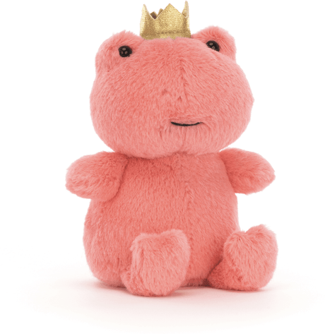 Maskotka żaba Jellycat Crowning Croaker Pink 12 cm, różowa żabka pluszak w koronie, idealna do dziecięcych zabaw i opowieści.