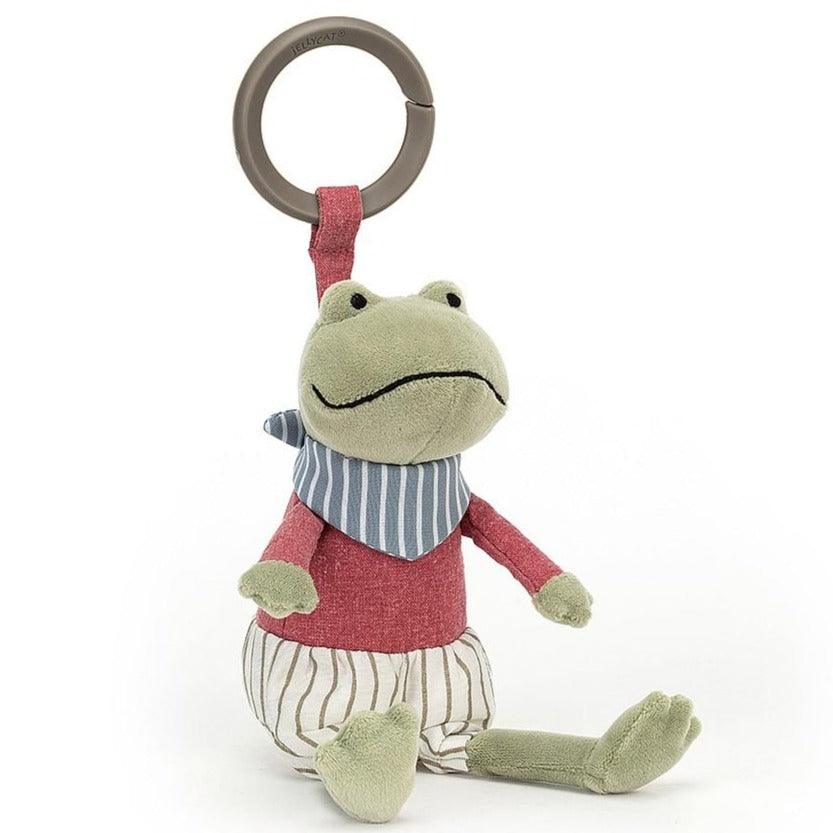 Jellycat: zawieszka grzechotka żaba Little Rambler Frog Rattle - Noski Noski