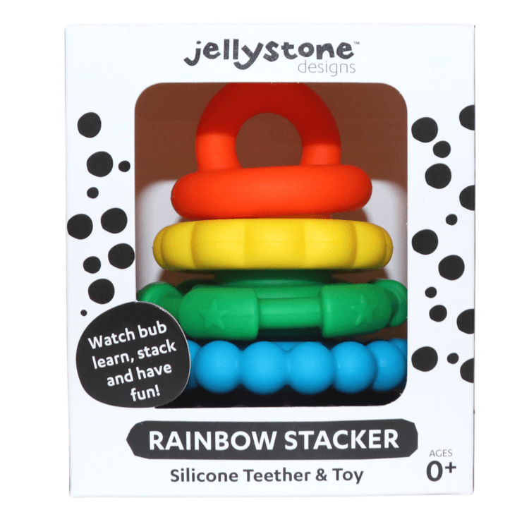 Jellystone Designs: silikonowa tęczowa wieża Rainbow Stacker - Noski Noski