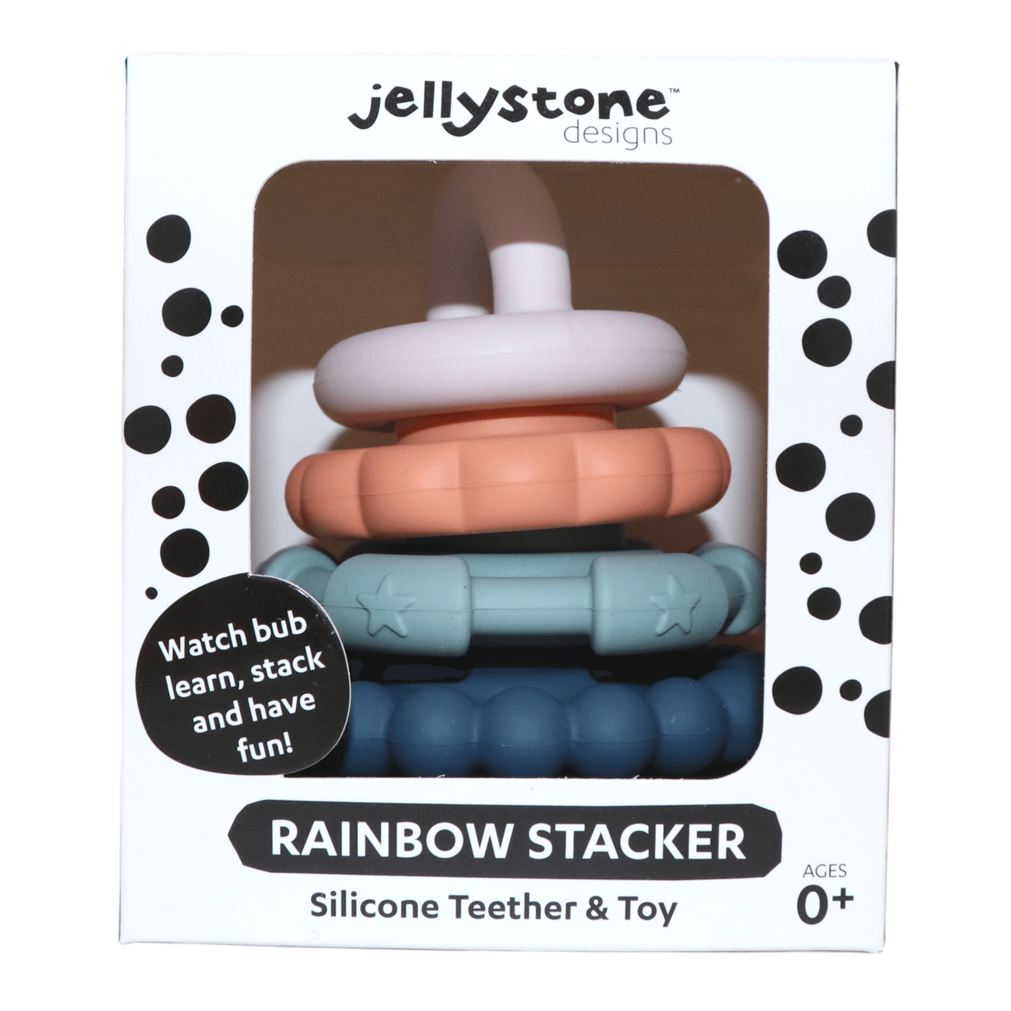 Jellystone Designs: silikonowa wieża Earth Rainbow Stacker - Noski Noski
