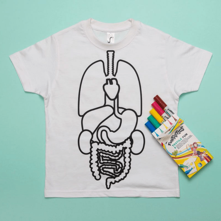 Koa Koa: koszulka do nauki anatomii z flamastrami - Noski Noski