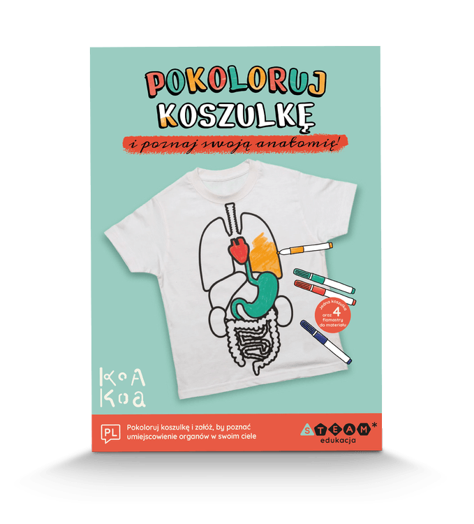 Koa Koa: koszulka do nauki anatomii z flamastrami - Noski Noski
