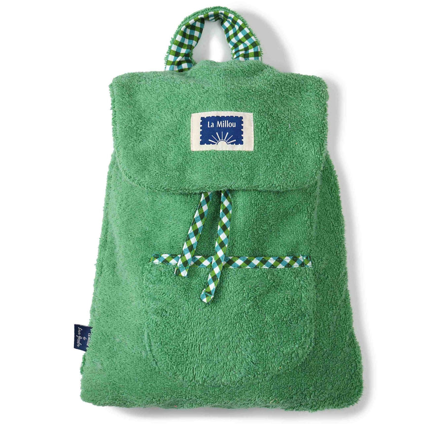 Stylowy plecak La Millou Sunny by Lara Gessler dla dziewczynki z miękkiego frotte, idealny na słoneczne przygody.
