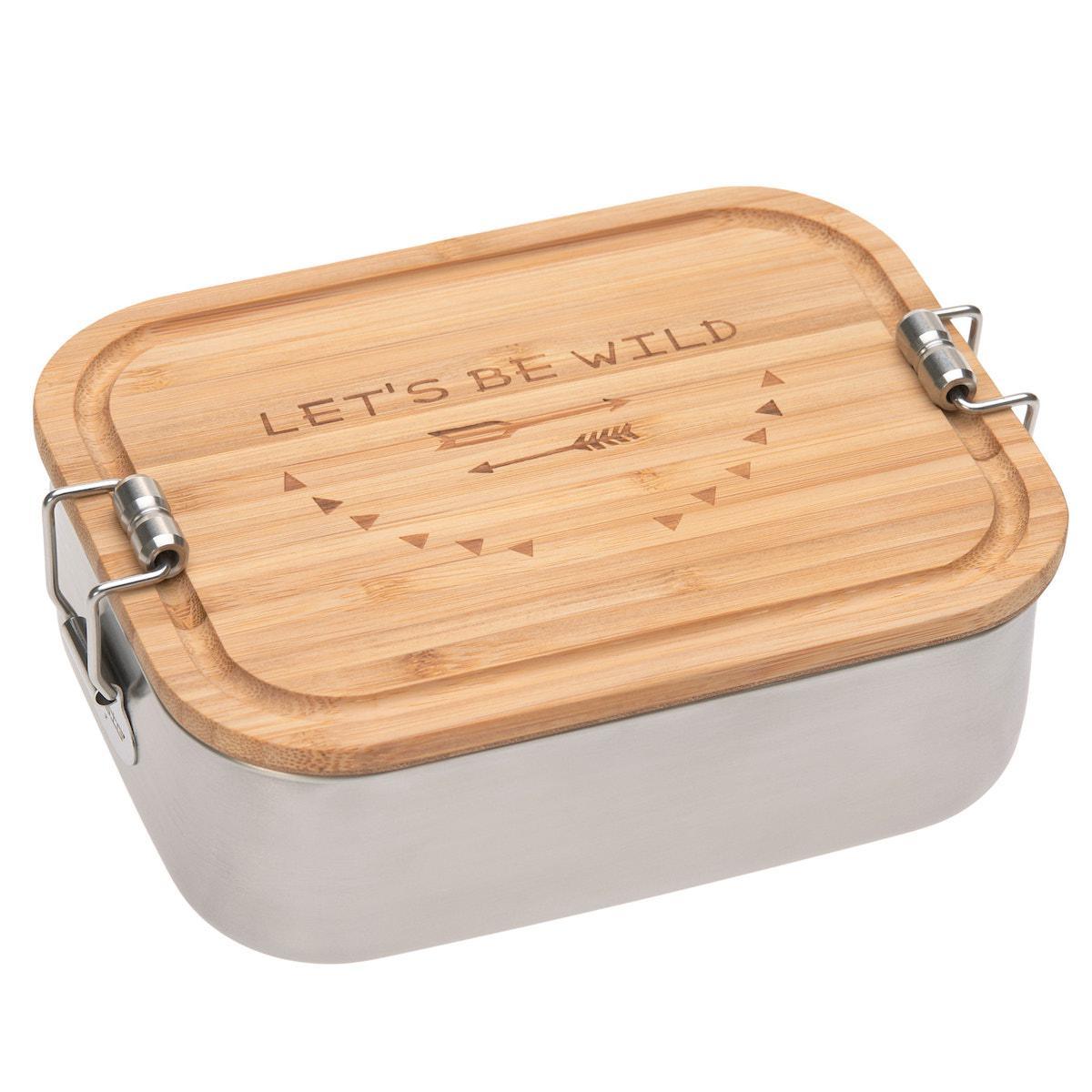 Lassig: lunchbox ze stali nierdzewnej z bambusową pokrywką Adventure - Noski Noski