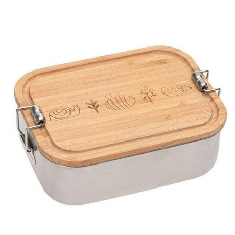 Lassig: lunchbox ze stali nierdzewnej z bambusową pokrywką Garden Explorer - Noski Noski