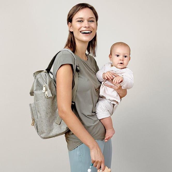 Mochila Cambiador Glam Goldie Backpack Mint Lassig ⋆ Decoinfant