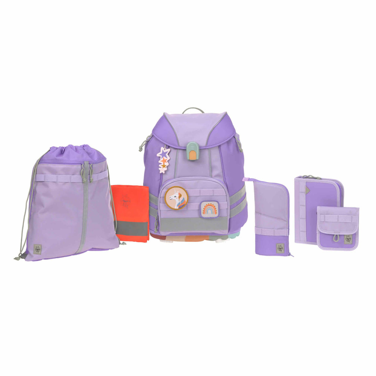 Lässig: zestaw szkolny Boxy Unique Violet/ Lavender 7 el. - Noski Noski