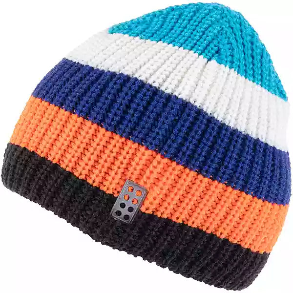 Granatowa czapka zimowa Lego Wear Aorai 707 dla dzieci z odblaskiem i miękką bawełnianą podszewką, idealna na stok i co dzień.