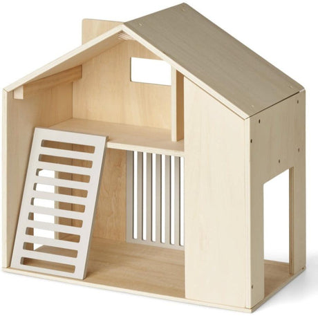 Drewniany domek dla lalek Liewood Jolene, dwupiętrowy, idealny na kreatywną zabawę dla małych księżniczek.