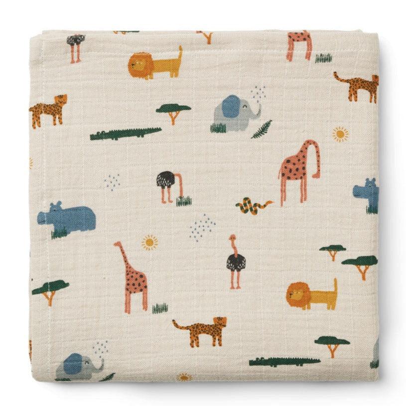 Liewood: otulacz muślinowy Ben Muslin Swaddle Print - Noski Noski