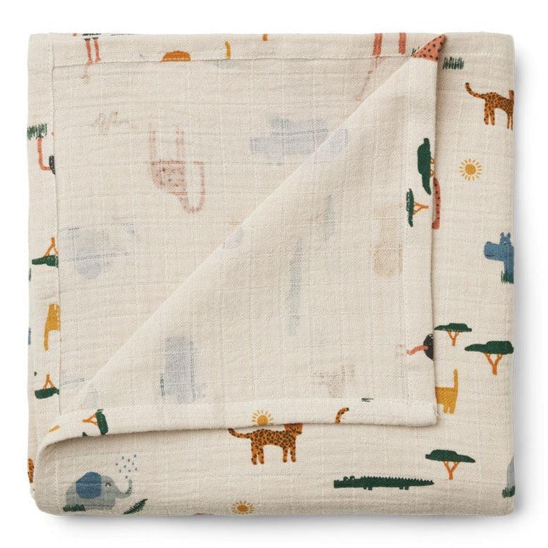 Liewood: otulacz muślinowy Ben Muslin Swaddle Print - Noski Noski