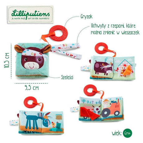 Lilliputiens: sensoryczna mini książeczka Farma - Noski Noski