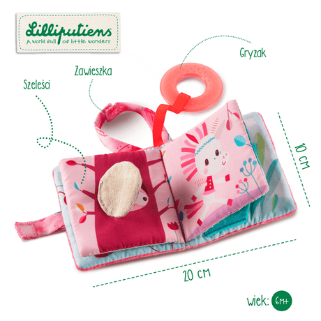 Lilliputiens: sensoryczna mini książeczka Jednorożec Louise - Noski Noski