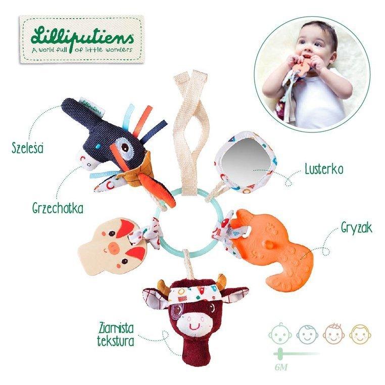 Lilliputiens: sensoryczny brelok ze zwierzątkami Farma - Noski Noski