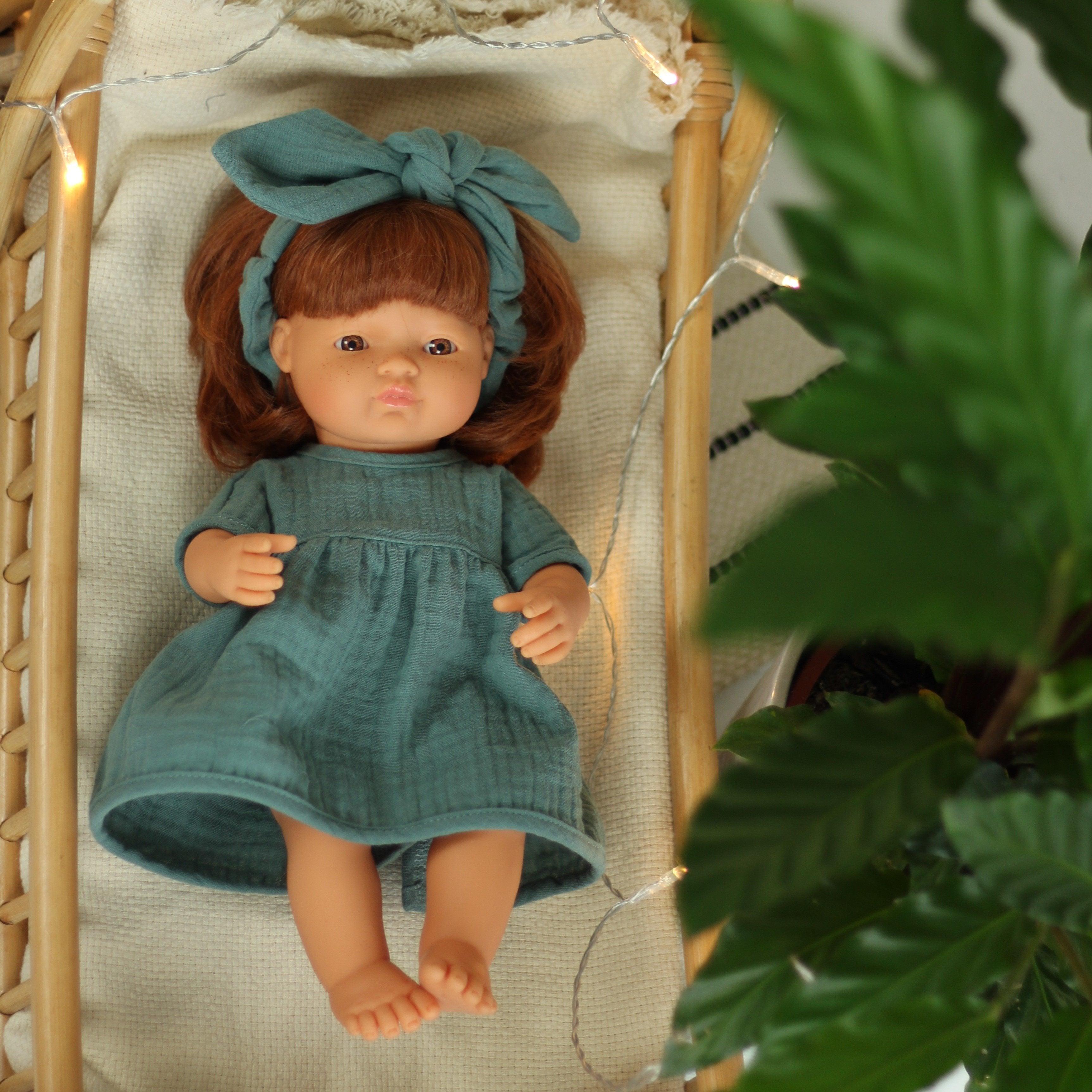 Lillitoy: sukienka i opaska Pin Up dla lalki Miniland 38 cm - Noski Noski