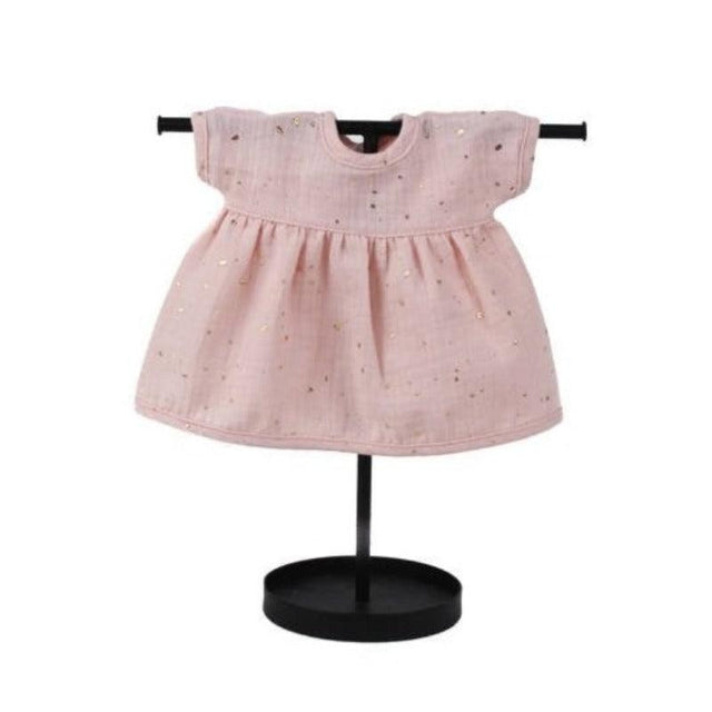Lillitoy: sukienka muślinowa Gold Dots dla lalki Miniland 38 cm - Noski Noski