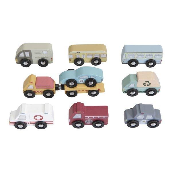 Little Dutch: 9 drewnianych pojazdów Vehicles Set - Noski Noski