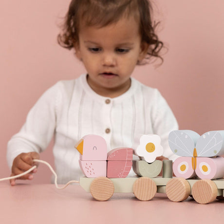 Little Dutch: drewniany pociąg Flowers & Butterflies - Noski Noski