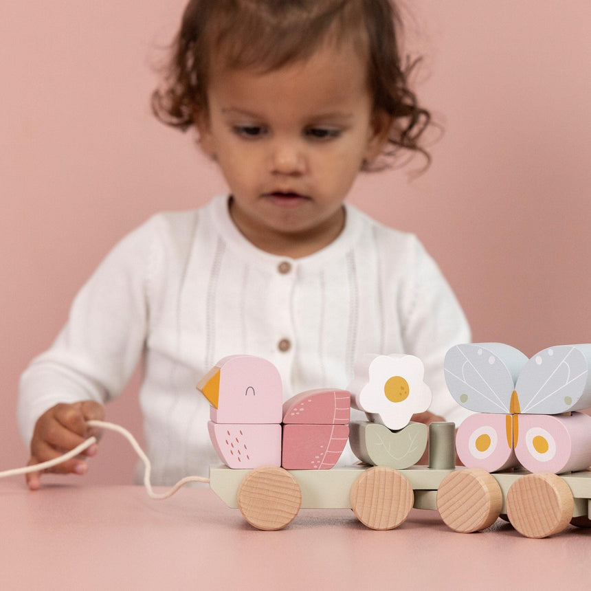 Little Dutch: drewniany pociąg Flowers & Butterflies - Noski Noski