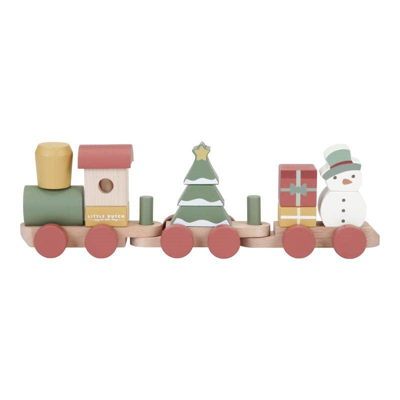 Little Dutch: drewniany świąteczny pociąg X-mas - Noski Noski