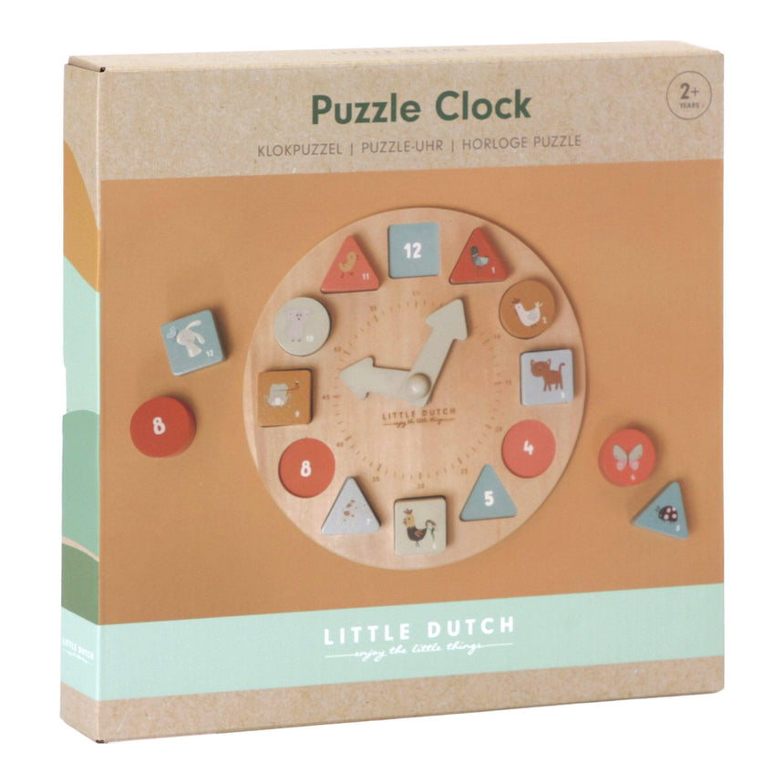 Little Dutch: edukacyjny drewniany zegar Puzzle Clock - Noski Noski