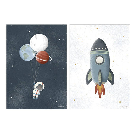 Little Dutch: plakat dwustronny A3 Kosmos - Noski Noski