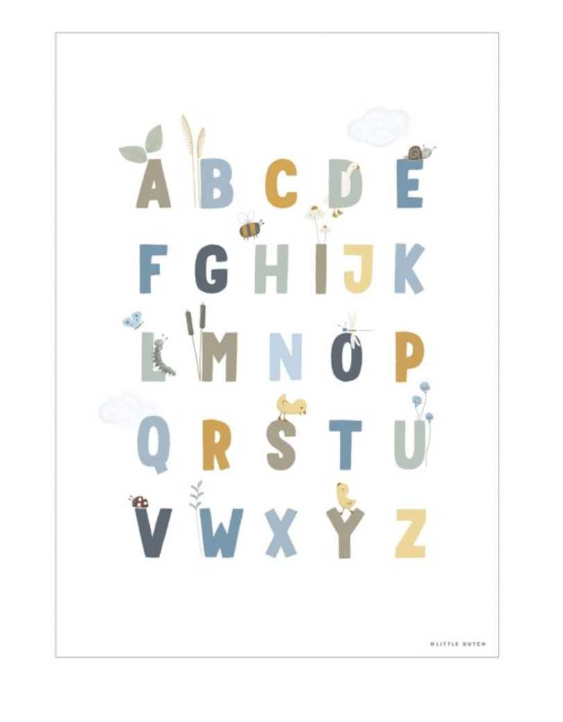 Little Dutch: plakat dwustronny Alfabet & Cyfry Gąski A3 - Noski Noski