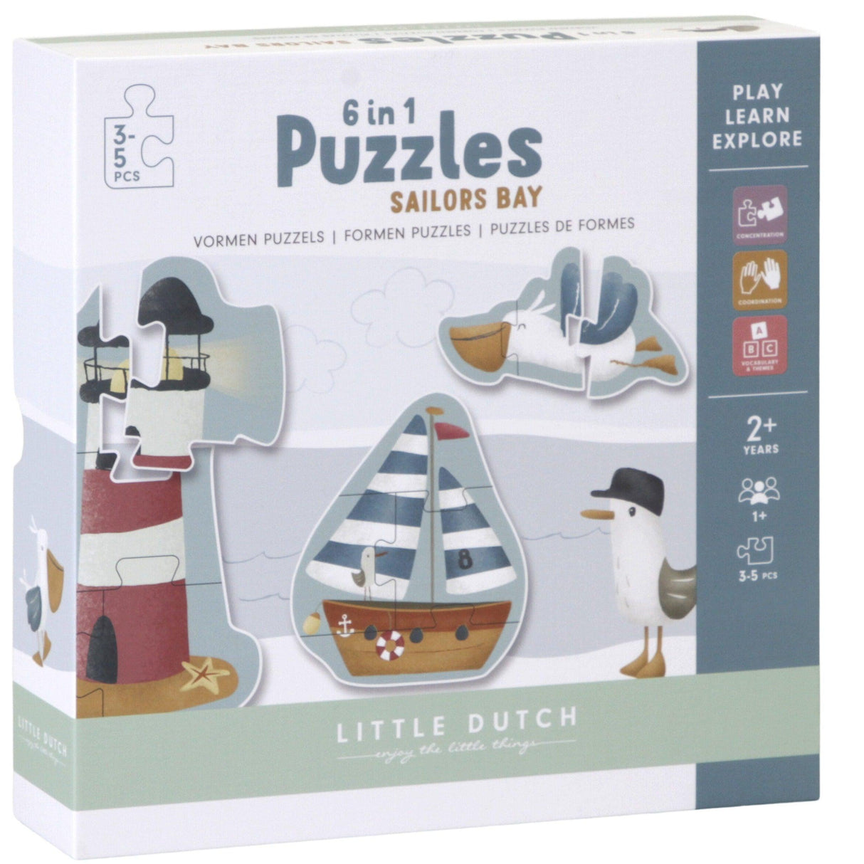 Little Dutch: puzzle 6w1 Sailors Bay - Noski Noski