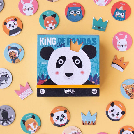 Gra Memo Londji Król Panda — pamięciowa gra z pięknymi ilustracjami, ekologicznymi materiałami i emocjonującymi kartami akcji.