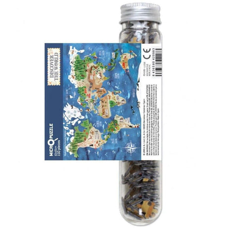 Puzzle Mapa Świata Londji 150 elementów, poręczna menzurka, barwna układanka, podróż po globie, wysoka jakość.