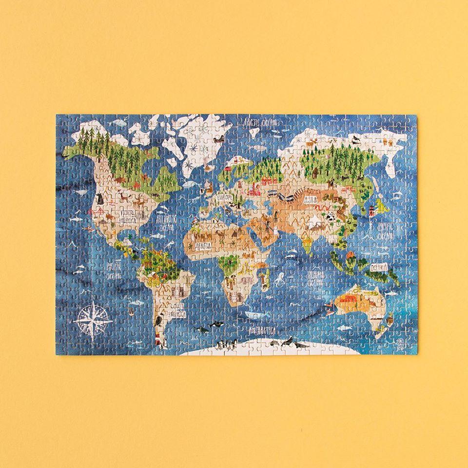 Londji: mikro puzzle mapa świata Discover The World 600 el. - Noski Noski