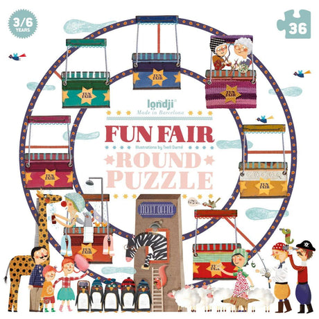 Puzzle 3D Londji Karuzela Fun Fair, 36 elementów, retro design, wspomagają koncentrację i pamięć dzieci i dorosłych.