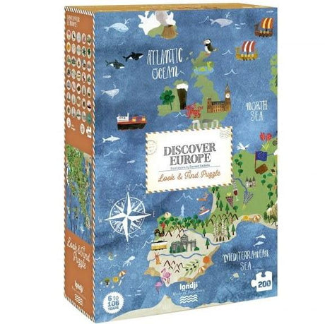 Puzzle Mapa Europy Państwa Londji Discover 200 Elementów - edukacyjne puzzle dla dzieci, odkrywaj nazwy krajów.