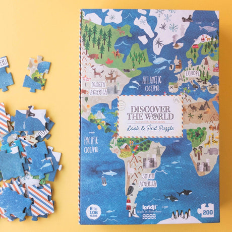 Puzzle edukacyjne dla dzieci Mapa Świata Londji Discover the World 200 elementów, fascynująca nauka i zabawa.