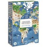 Londji: puzzle obserwacyjne z mapą Discover the World 200 el. - Noski Noski