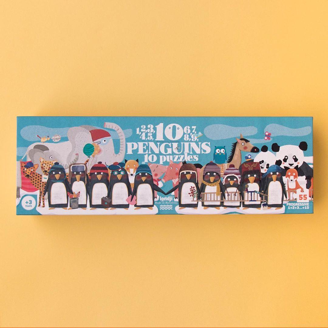 Londji: puzzle progresywne 10 Penguins - Noski Noski