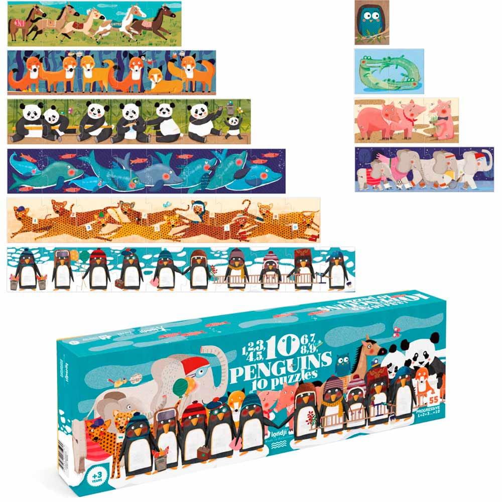 Londji: puzzle progresywne 10 Penguins - Noski Noski