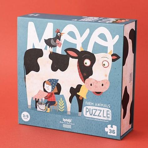 Londji: puzzle zwierzęta z farmy Moo 36 el. - Noski Noski