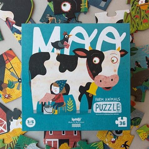 Londji: puzzle zwierzęta z farmy Moo 36 el. - Noski Noski