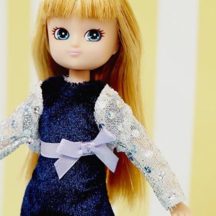 Lottie: ubranko dla lalki sukienka Blue Velvet - Noski Noski