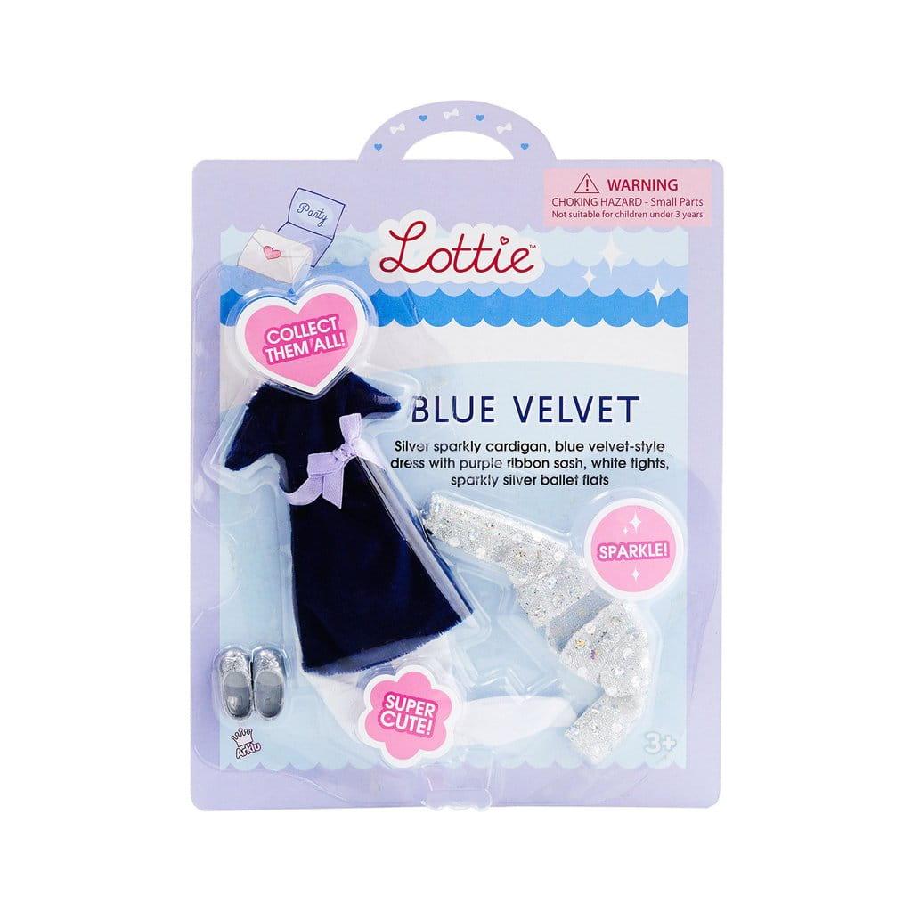 Lottie: ubranko dla lalki sukienka Blue Velvet - Noski Noski