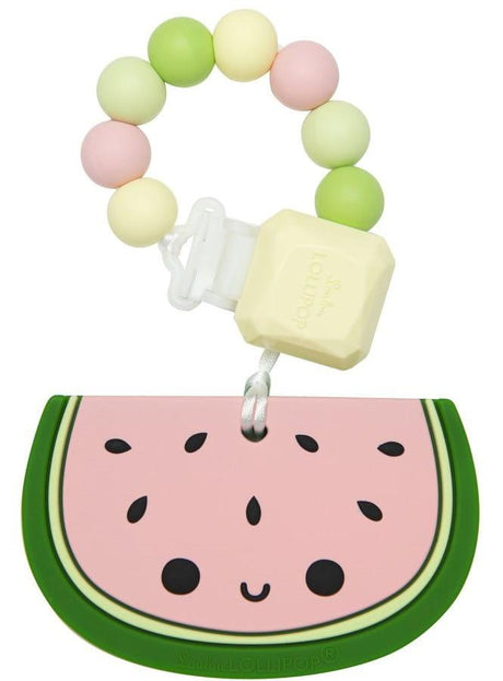 Loulou Lollipop: gryzak silikonowy z zawieszką arbuz Watermelon - Noski Noski