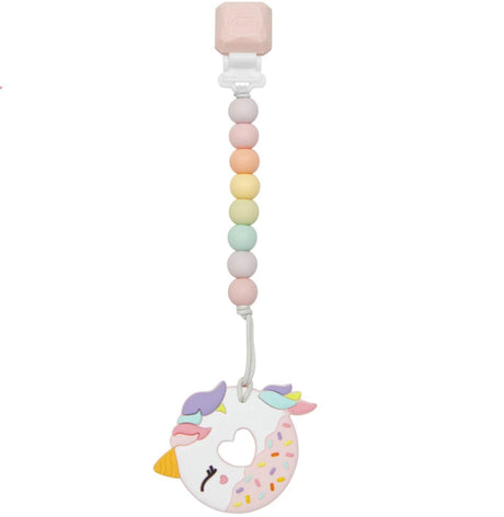 Loulou Lollipop: gryzak silikonowy z zawieszką Unicorn Donut - Noski Noski