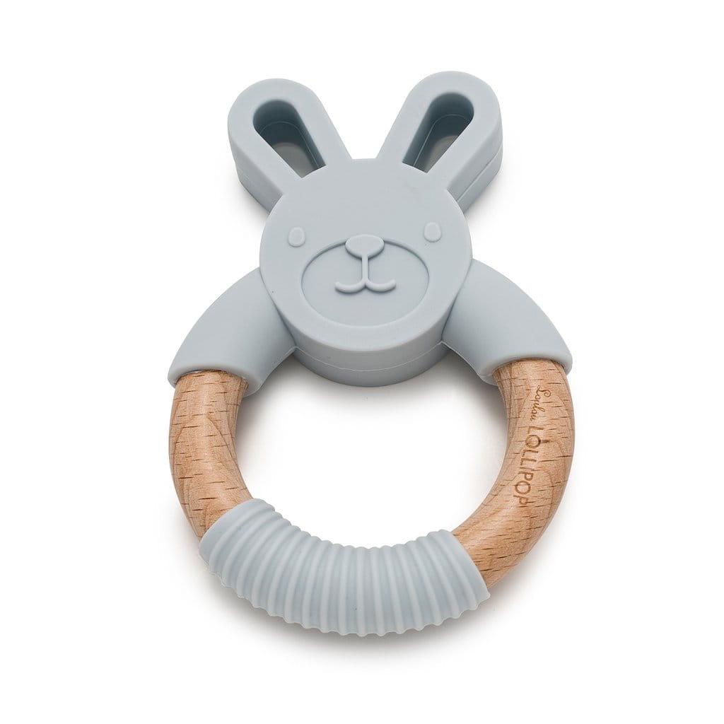 Loulou Lollipop: gryzak z drewna i silikonu króliczek Bunny - Noski Noski