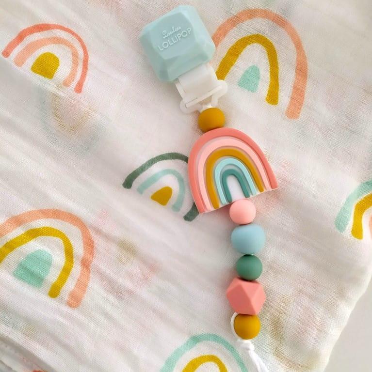 Loulou Lollipop: silikonowa zawieszka do smoczka Darling Tęcza - Noski Noski
