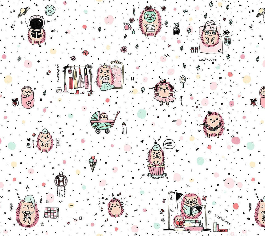 Lullalove: bawełniana pościel Jeże 100 x 135 cm - Noski Noski