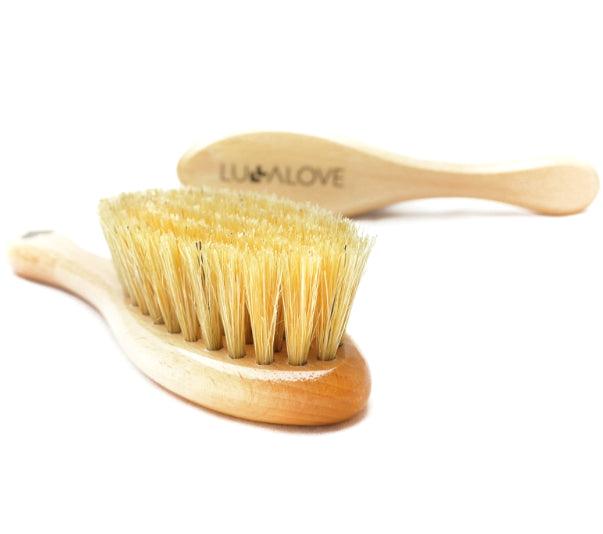 Lullalove: szczotka z naturalnego włosia + muślinowa myjka - Noski Noski