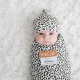Lulujo: kocyk i czapeczka Hello World! Leopard - Noski Noski