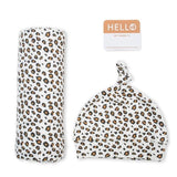 Lulujo: kocyk i czapeczka Hello World! Leopard - Noski Noski